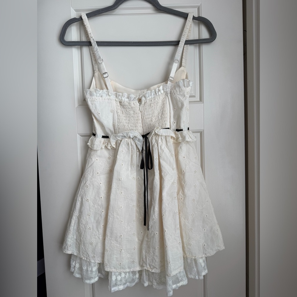 For Love & Lemons Sora Eyelet Mini Dress Size XS - Picture 2 of 5